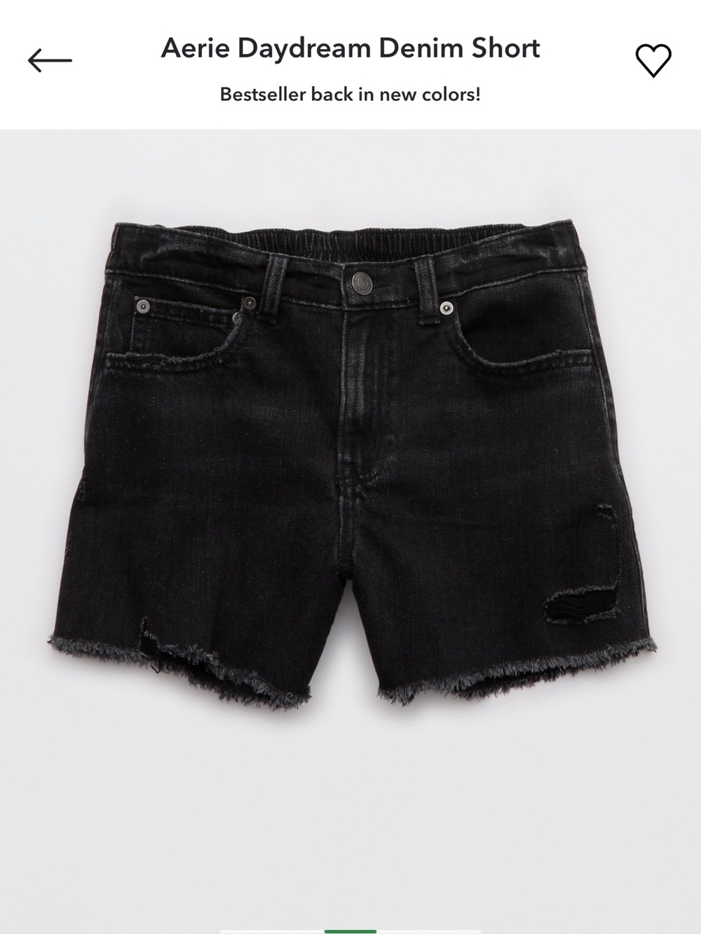 aerie Daydream Charcoal Ash Denim Shorts